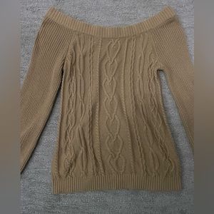 Brown off the shoulder sweater